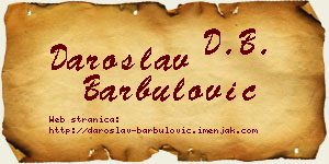 Daroslav Barbulović vizit kartica